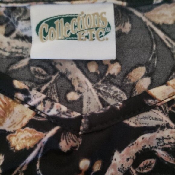 Collections Etc. Floral Long Flutter Sleeve Blouse - Picture 3 of 3